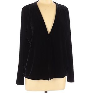 Hillard & Hanson Velvet Cardigan Black